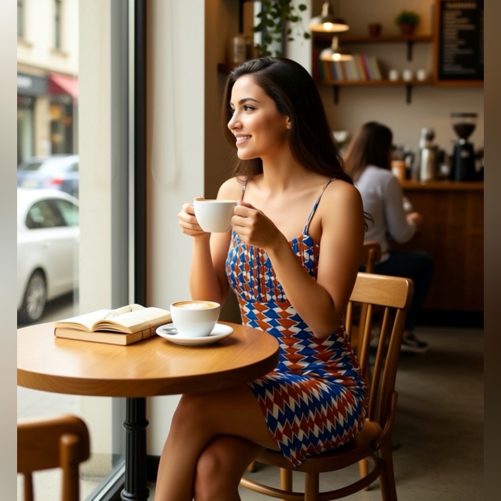 Anthropologie Colorful Geometric Print Dress